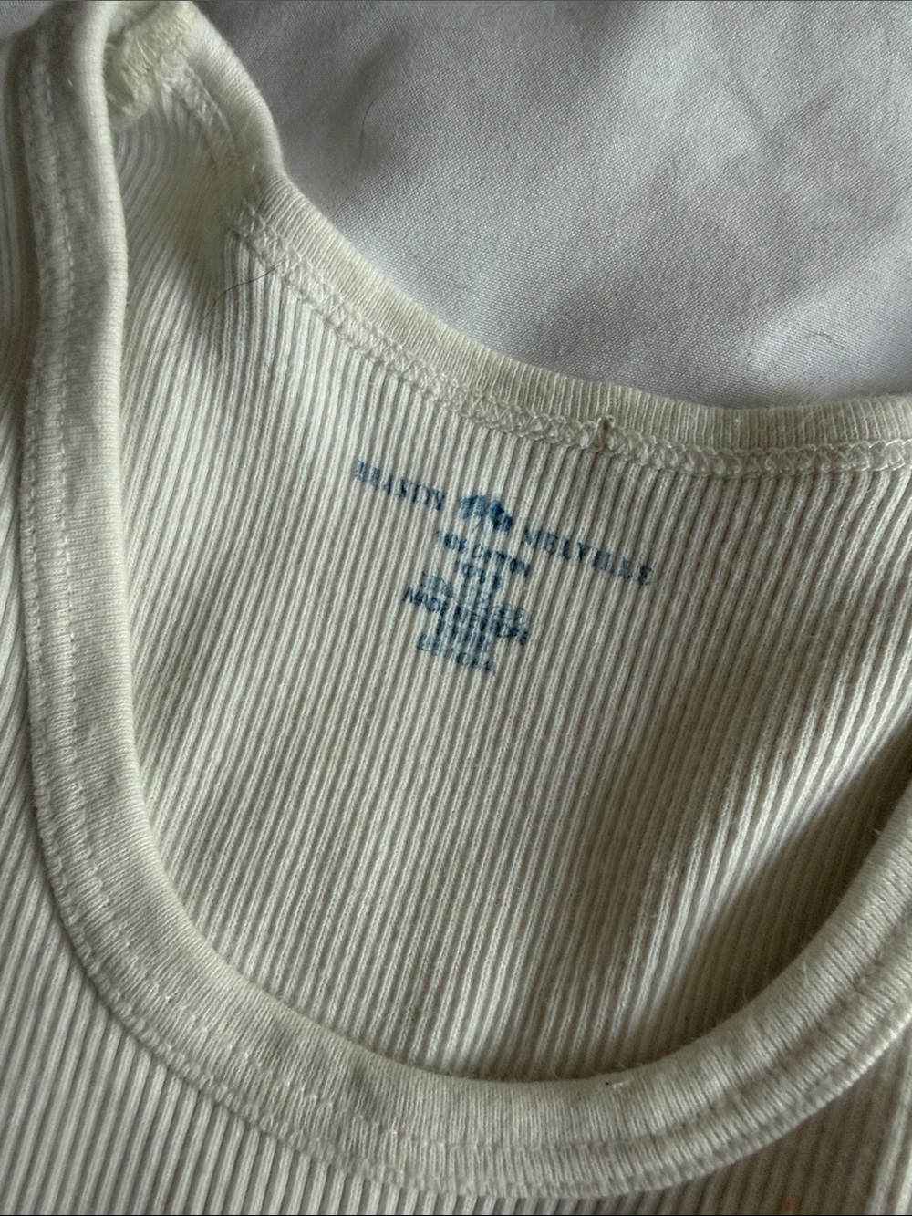 Brandy Melville Cream Ribbed Tank Top